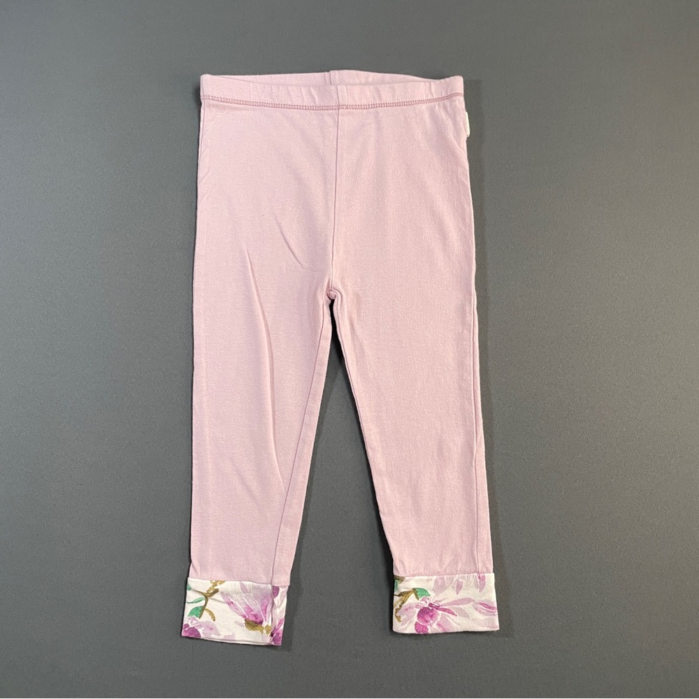 Burt's Bees Baby Light Pink Floral Cuff Leggings